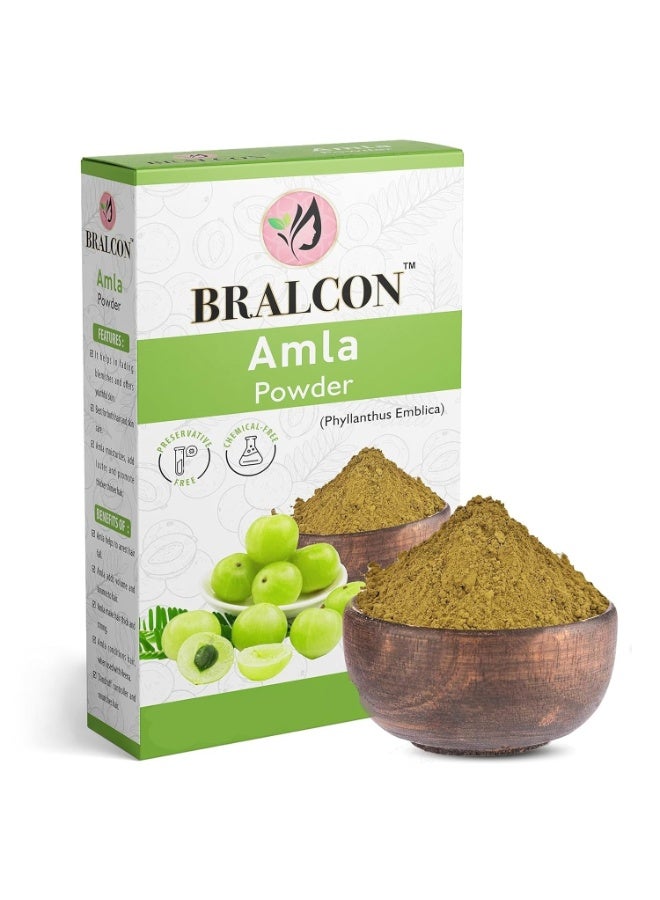 BRALCON Organic Amla, Reetha, Shikakai, Bhringraj, Hibiscus, Henna, Indigo Combo-700g (100g x 7 Pack) | Skin & Hair Care | Hair Growth, Face Pack - Image 4